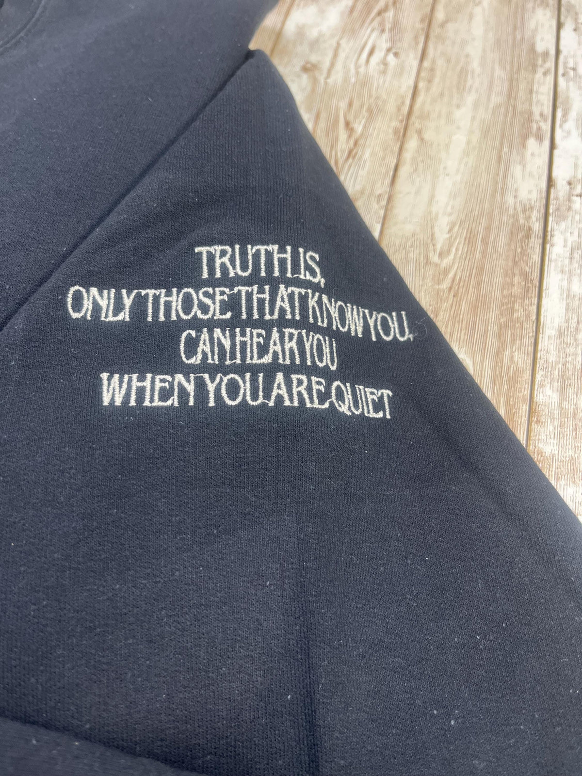 Truth is embroidered sweatshirt. F;ghter