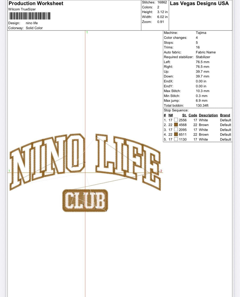 Nino Nina Life Club Embroidery Design (PES ONLY)