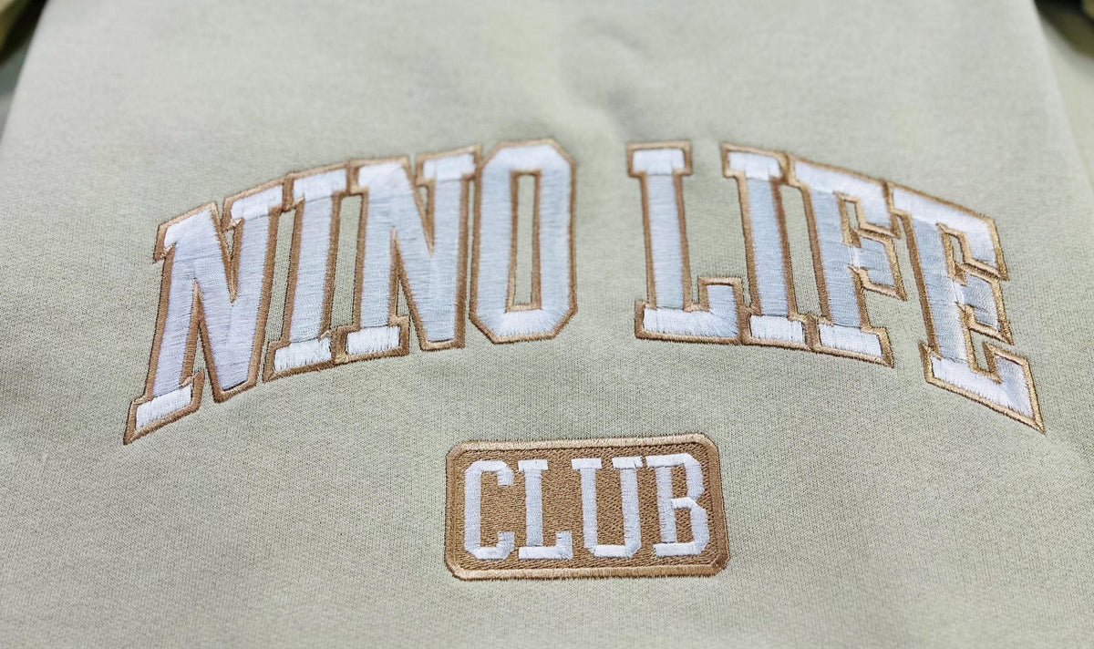 Nino! Nino Life Club embroidered soft and cozy sweatshirt. Perfect for your favorite Nino
