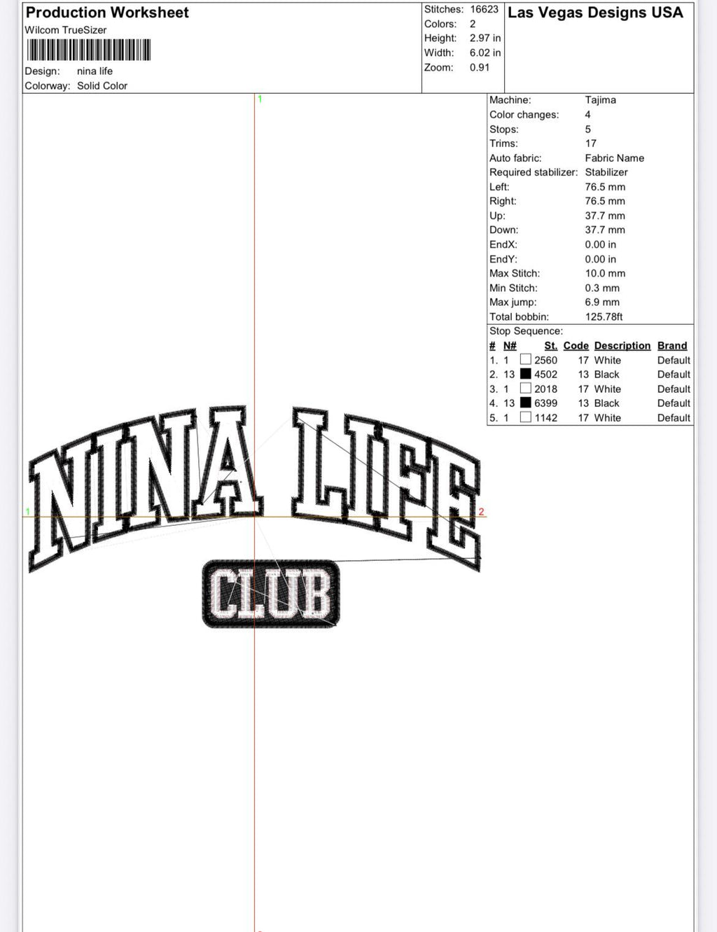 Nino Nina Life Club Embroidery Design (PES ONLY)