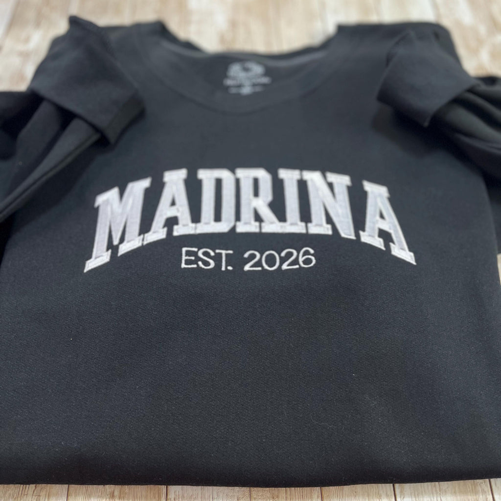 Madrina embroidered soft and cozy sweatshirt. Perfect for your favorite Madrina!