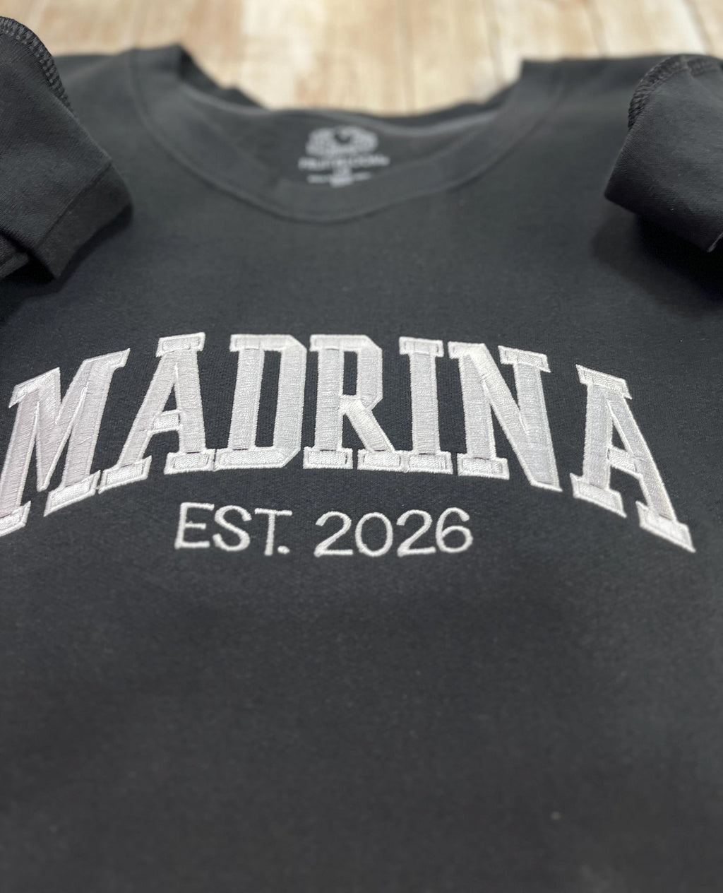 Madrina embroidered soft and cozy sweatshirt. Perfect for your favorite Madrina!