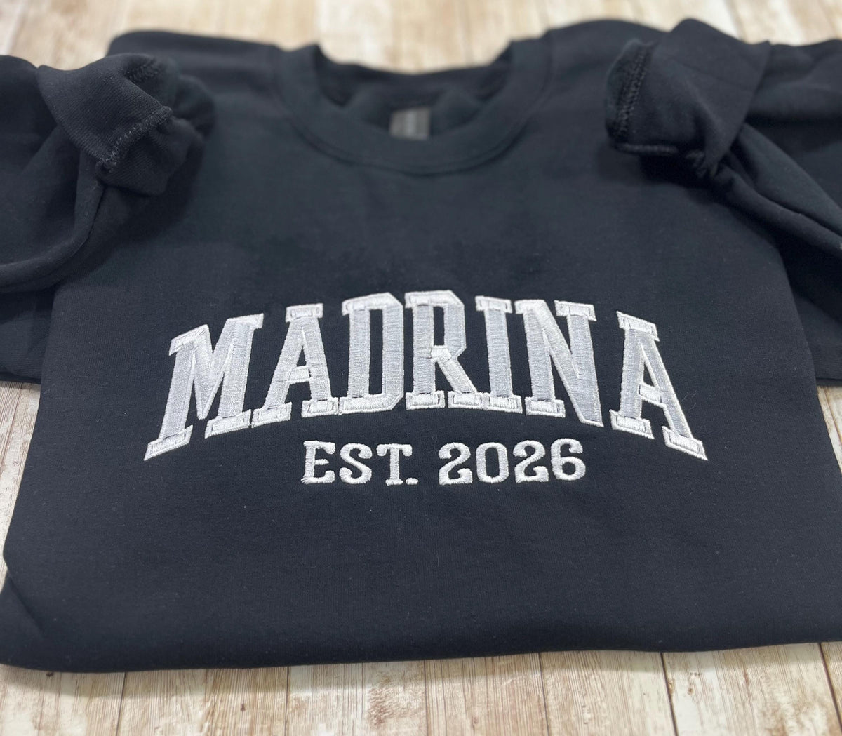 Madrina embroidered soft and cozy sweatshirt. Perfect for your favorite Madrina!