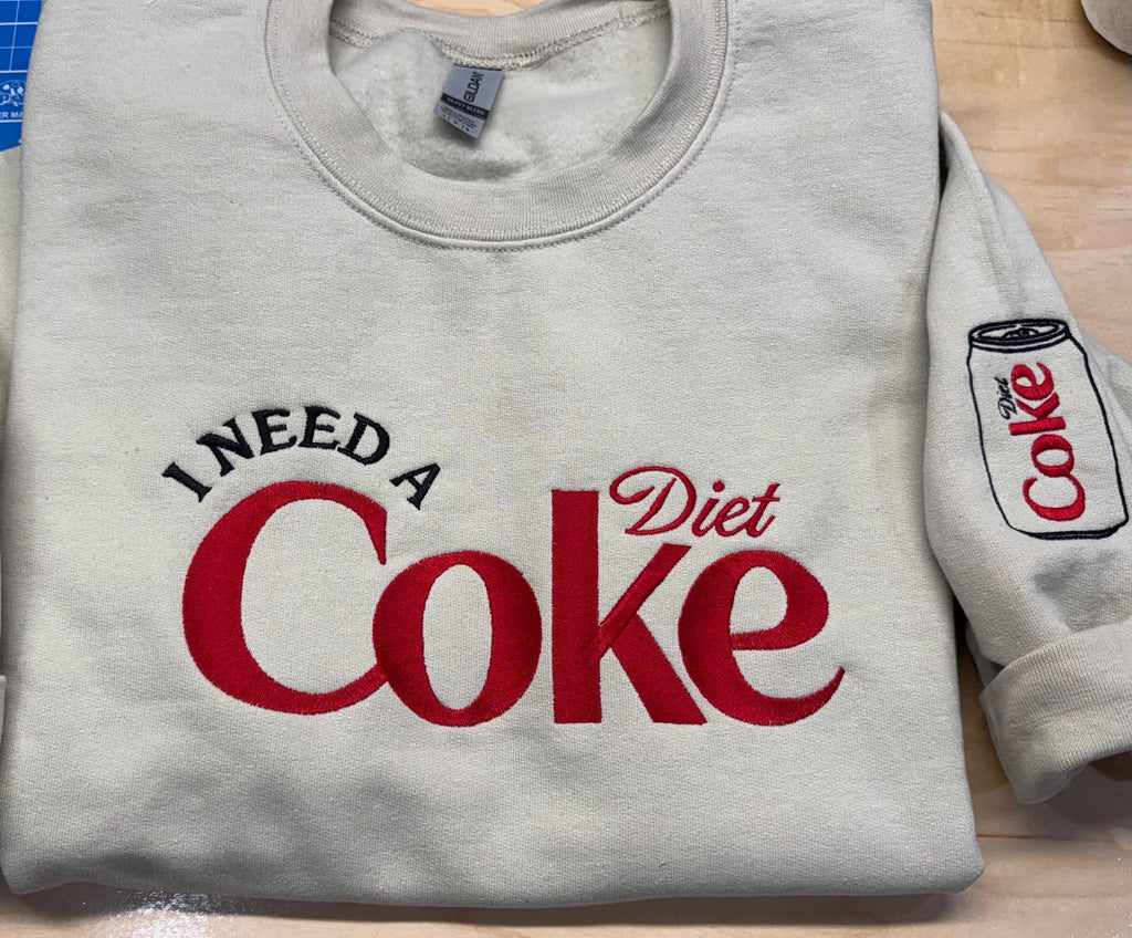 Embroidered Diet Coke Cozy Sweatshirt with Mini Can Detail