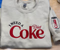 Embroidered Diet Coke Cozy Sweatshirt with Mini Can Detail