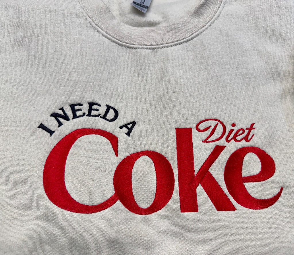 Embroidered Diet Coke Cozy Sweatshirt with Mini Can Detail