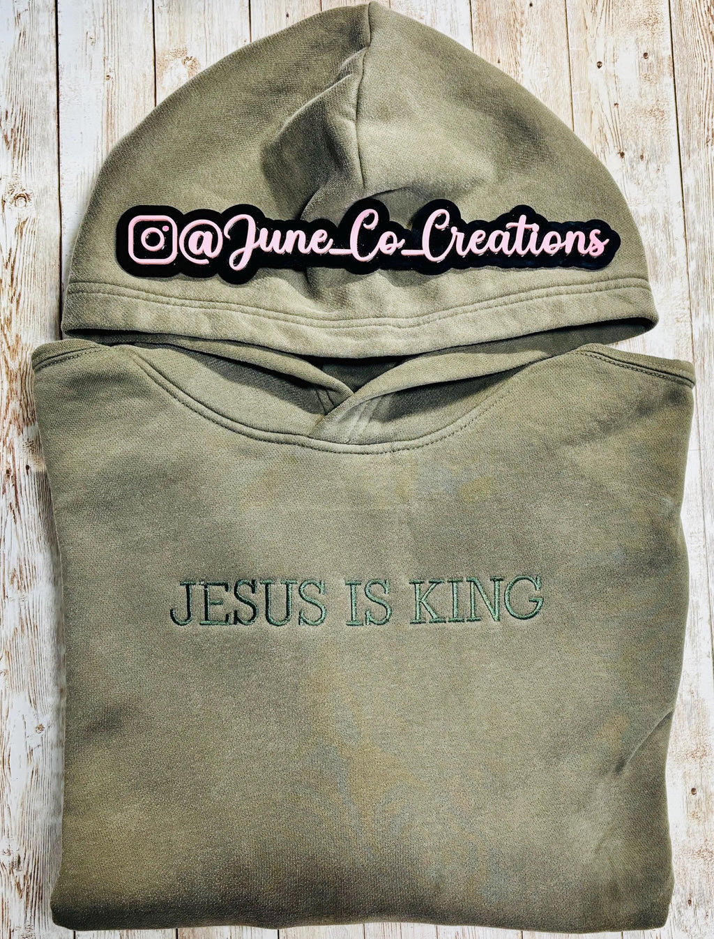 Jesus is King embroidered soft and cozy sweatshirt.