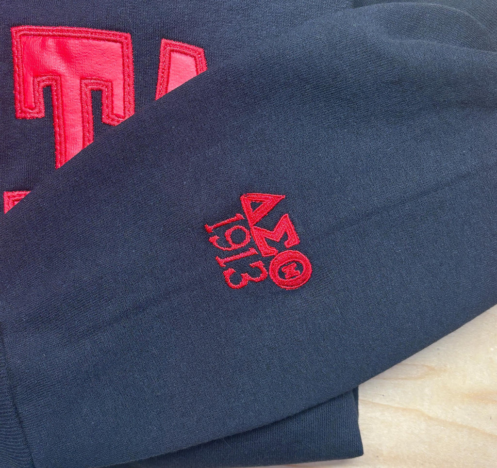 Delta Theta Sigma Embroidered Sweatshirt with Sleeve Embellishments