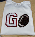 Football GO team spirit sequin embroidered sweatshirt.