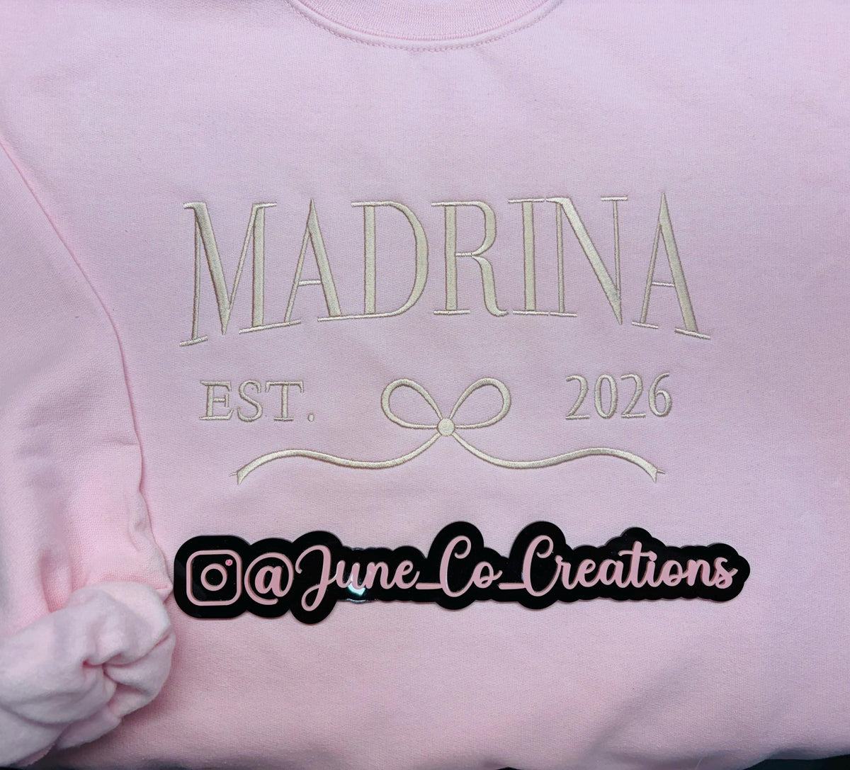 Embroidered Madrina Sweatshirt – Cozy Fleece, Made to Order