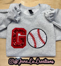 Baseball GO team spirit sequin embroidered sweatshirt.