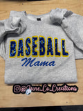 Baseball team spirit sequin embroidered sweatshirt.