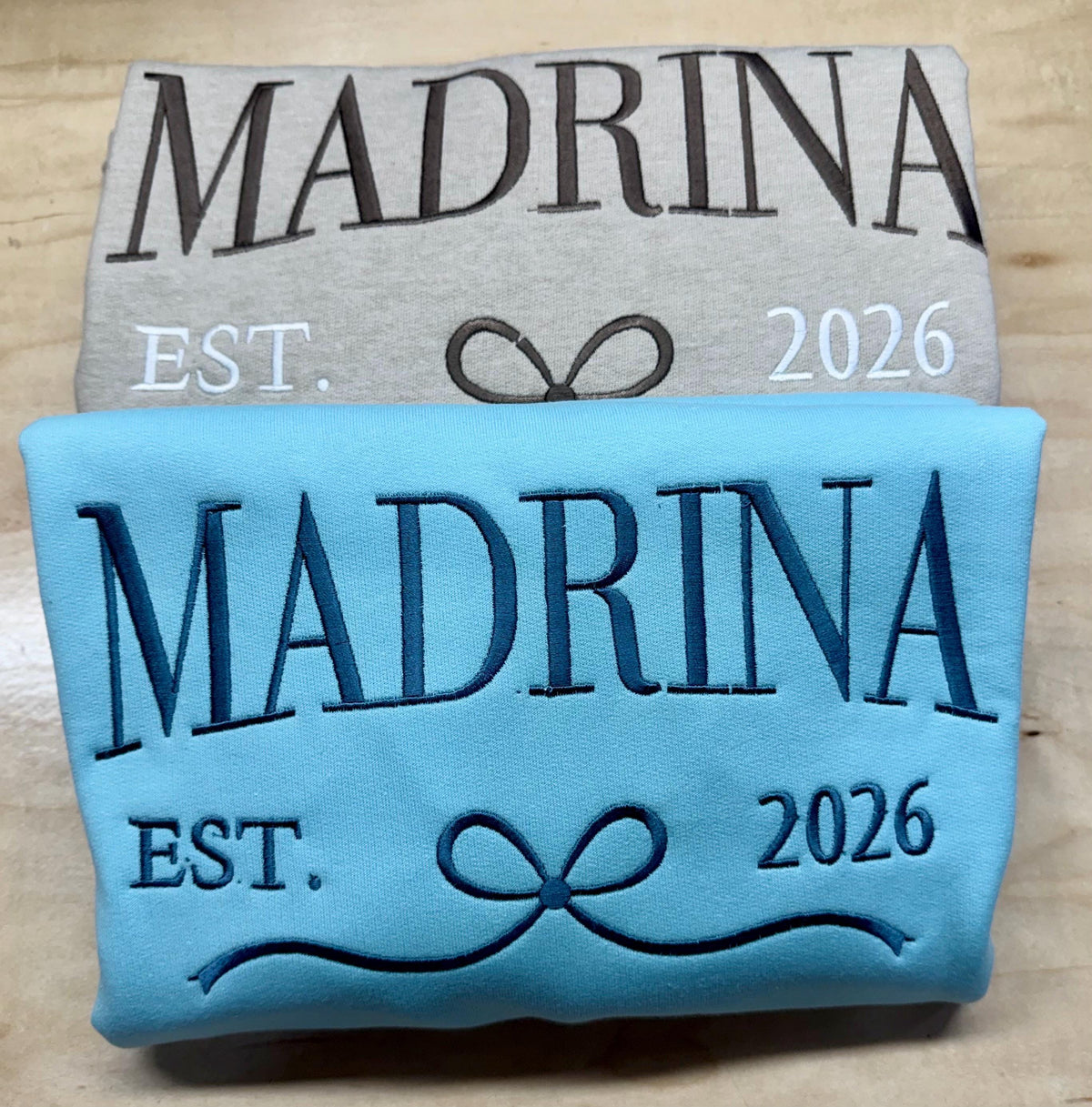 Embroidered Madrina Sweatshirt – Cozy Fleece, Made to Order