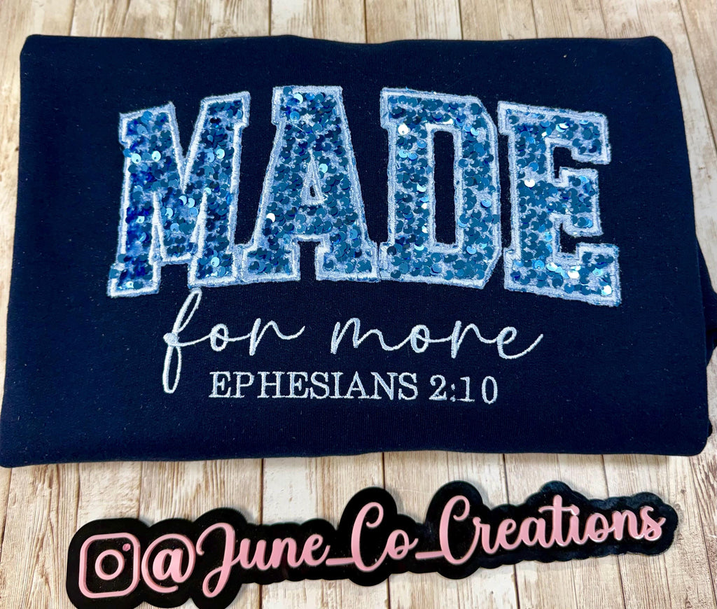 Embroidered Made for More Sweatshirt – Cozy Fleece, Made to Order