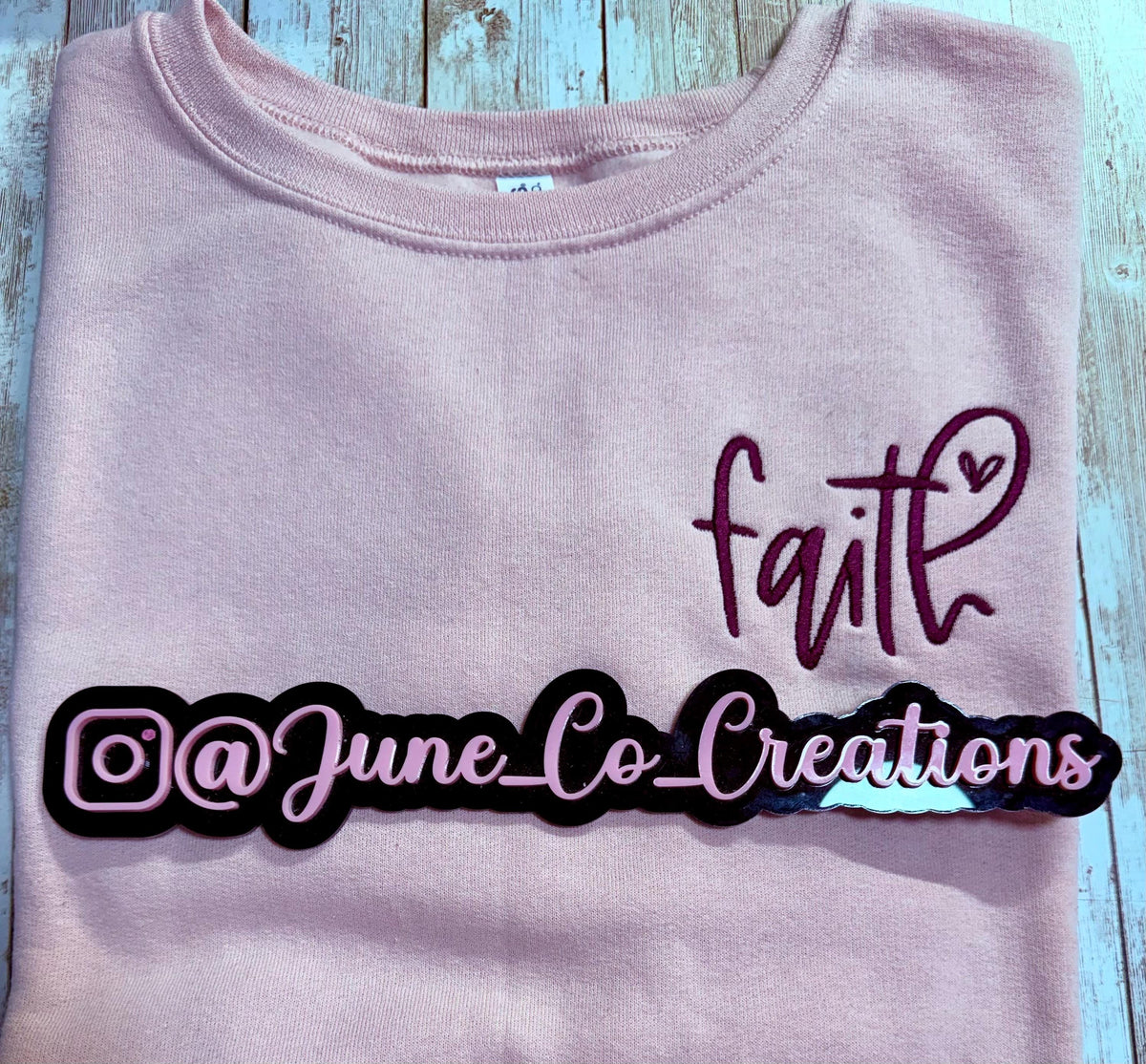 Faith embroidered sweatshirt. Cute cozy comfort sweatshirt, sealed with a heart
