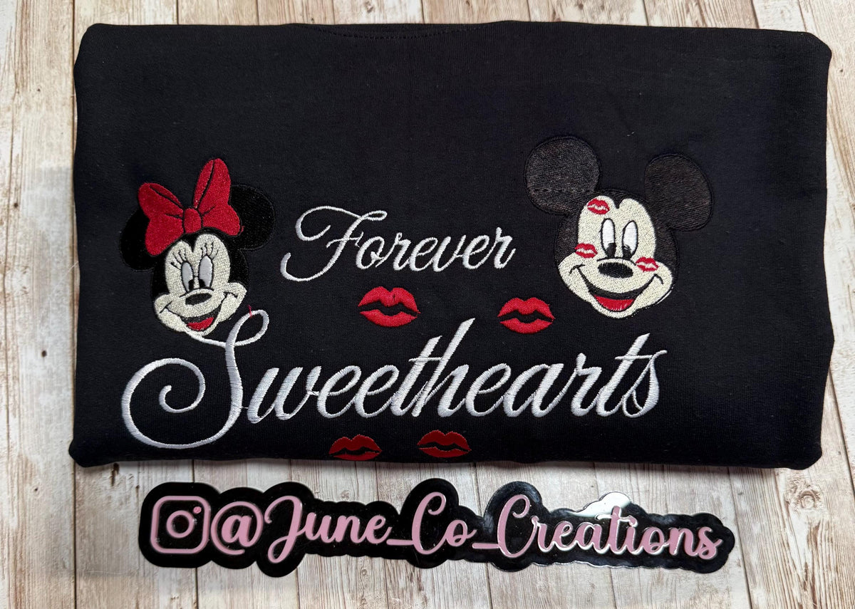 Forever Sweethearts Cozy embroidered Sweatshirt. Featuring Disney classic icons. All the things you love Disney.