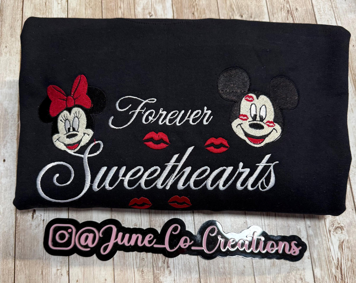 Forever Sweethearts Cozy embroidered Sweatshirt. Featuring Disney classic icons. All the things you love Disney.