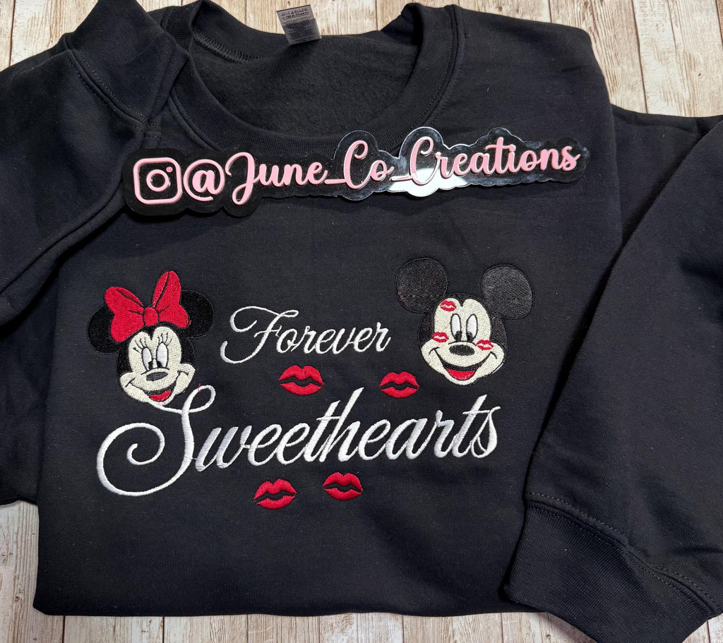 Forever Sweethearts Cozy embroidered Sweatshirt. Featuring Disney classic icons. All the things you love Disney.